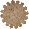 Palacedesigns 48 x 48 in. Dazzling Concentric Natural Boutique Jute Rug PA2627819